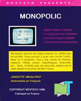 Monopolic (F) (1985) box cover back